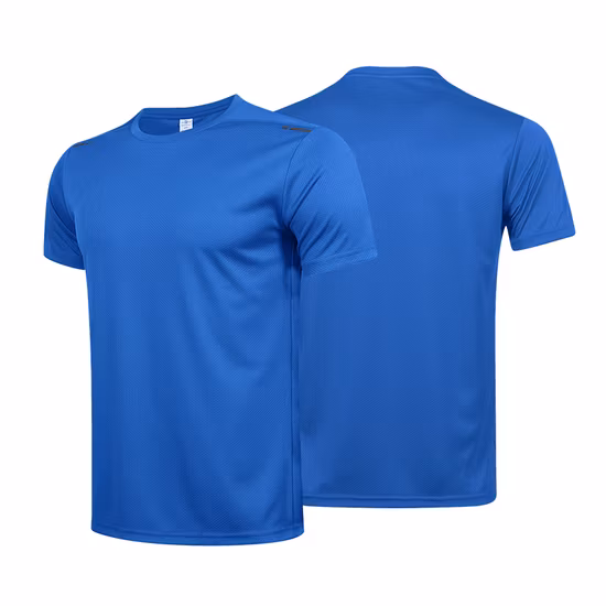 Mehrfarbige Gym-Basic-Shirts aus 100 % Polyester mit individuellem Logo für Herren