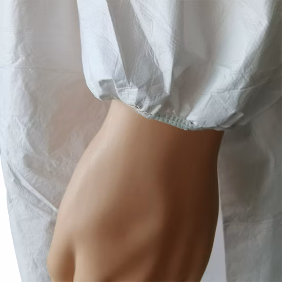Wasserdichter Einweg-Kleidungsoverall, 65 g/m² PSA-Sicherheitsanzug, OEM, kostenlose Probe OEM-freies Muster eines wasserdichten 65 g/m² PSA-Einweg-Kleidungsoveralls