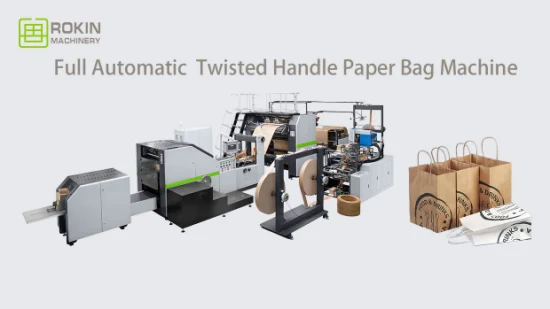 Sichere und zuverlässige vollautomatische Kleidungsverpackungsbeutel-Papiertüten-Logo-Druckmaschine der Marke Rokin